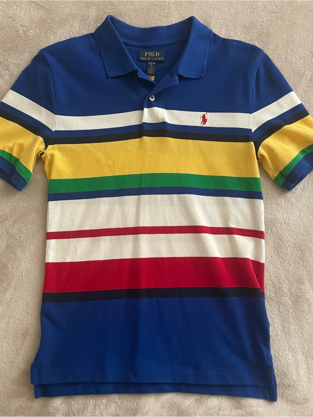 Polo by Ralph Lauren Boy’s Multi‑Stripe Polo Shirt